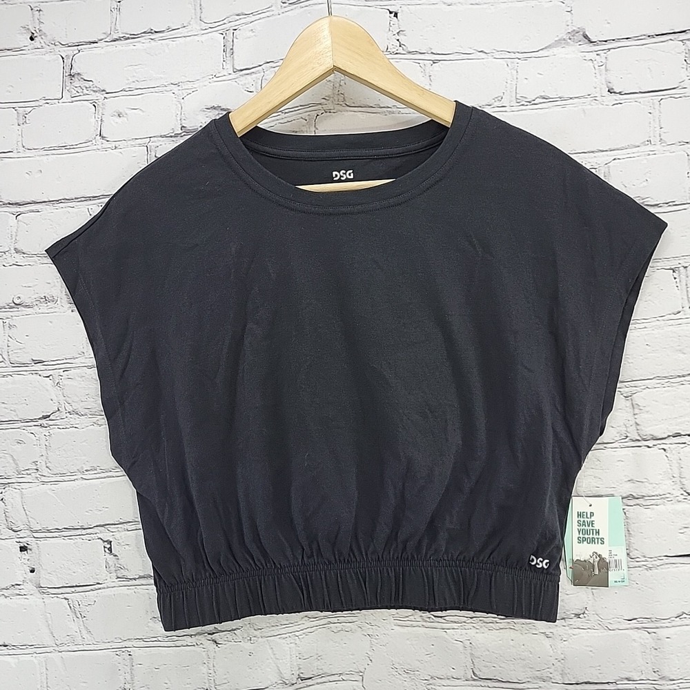 Dicks Sporting‎ Goods Tee Top Womens Sz M Med Black Cinched Hem New With Tags